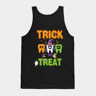 Trick or Treat, Funny Dental Halloween, Treat Dentist Tank Top